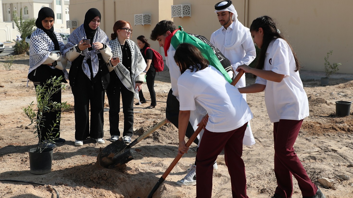 QF STUDENTS PLANT OLIVE TREES IN SOLIDARITY WITH PALESTINE