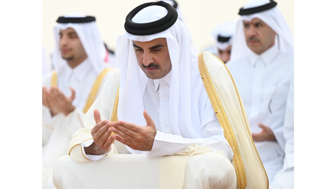 HH the Amir’s Eid Al Fitr Celebrations: Greetings Exchange and Prayer at Lusail